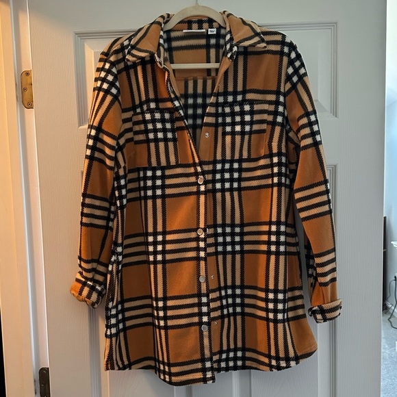 Denim&Co plaid fleece shacket - Picture 3 of 4